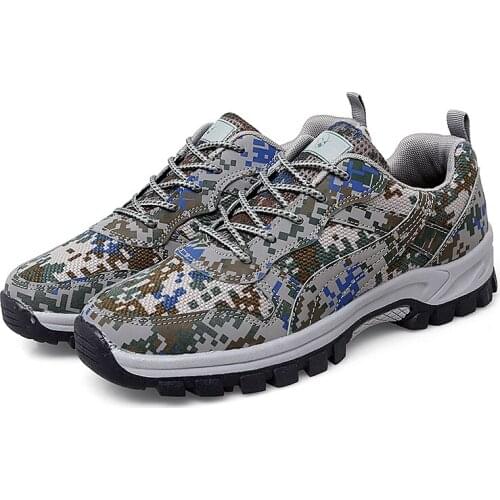 Male Camouflage Hiking Shoes Men AUtumn Winter Mountain Climbing Trekking Boots Top Quality Outdoor Fashion Casual Snow Boots
