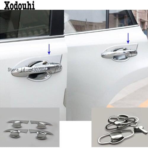 Car sticker body styling detector trim external door Bowl lamp frame hoods parts For toyota RAV4 2016 2017 2018
