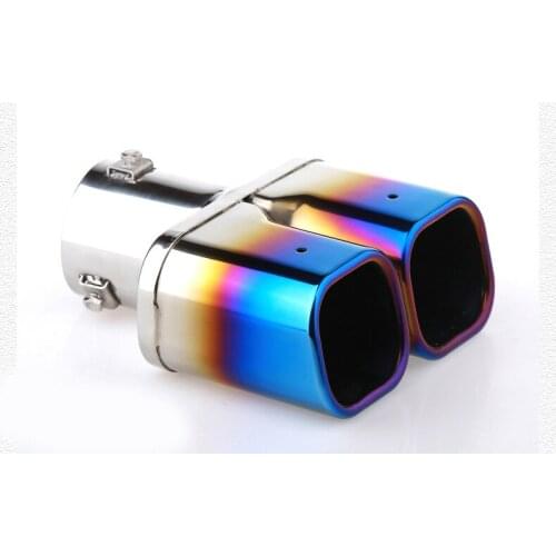 1pcs Car cover muffler exterior end pipe dedicate stainless steel exhaust tip tail moulding for Hyundai Tucson 2015 2016 2017