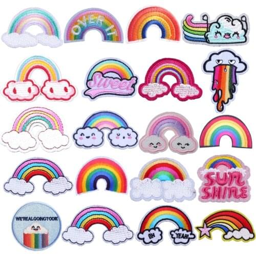 Patches On Clothes Rainbow Quality Lovely Garment Sew On Decoration Dress Jacket Cowboy Cute Iron On Badge Stickers On Clothes