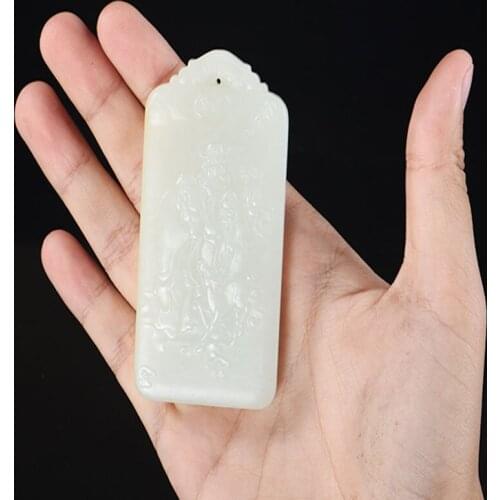 Natural White jade Hand-Carving Chinese Zodiac Lucky Animal Pendant Nice Amulet Ornaments*Free Gift Box+ Bead Necklace