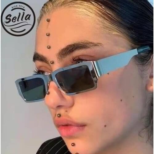 Sella 2021 New Fashion Men Women Vintage Small Sunglasses Trending Personalized Square Metal Frame Sun Glasses