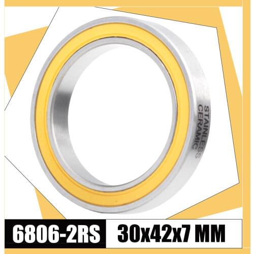 6806-2RS Stainless Bearing 30*42*7 mm ( 1 PC ) ABEC-3 6806 RS Bicycle BB30 Bracket Bottom 30 42 7 Ceramic Balls Bearings