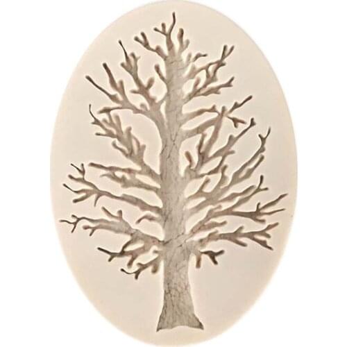 3D Christmas Tree Branch Silicone Mold Nonstick Fondant Cake Candy Jelly Soap Chocolate Decorating Mould Sugarcraft Baking Tool