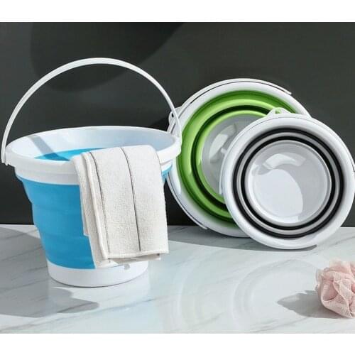5L Collapsible Bucket Portable Folding Silicone Car Washing Bucket Outdoor Fishing Travel Home Storage Bathroom Kitchen Bucket