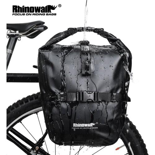 Rhinowalk 20L Bicycle Pannier Bag Bike Accessories Waterproof Portable Bike Bag Trunk Pack Cycling Bag Travel Cycling Bag