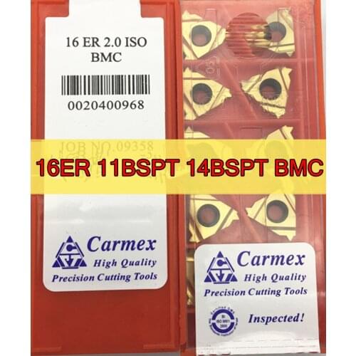 16ER 11BSPT 14BSPT BMC 10pcs/set Carmex CNC Internal thread Carbide insert Processing steel Free shipping
