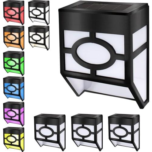 Solar Outdoor Wall Lights LED Fence Lamp Waterproof Landscape Decoration Garden Deck Lighting 1/2 Modes Front Door Yard Light