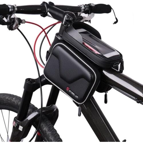 WHEEL UP Rainproof Bicycle Bag Frame Front Tube Bag For Bike Double Pouch A Bike Cycling 6.2 Inch Cell Phone Bike Accessories
