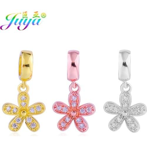 Juya Handmade Jewelry Findings Supplies Enamel Cz Heart Star Charms Pendant Accessories For Women Fashion Jewelry DIY Making