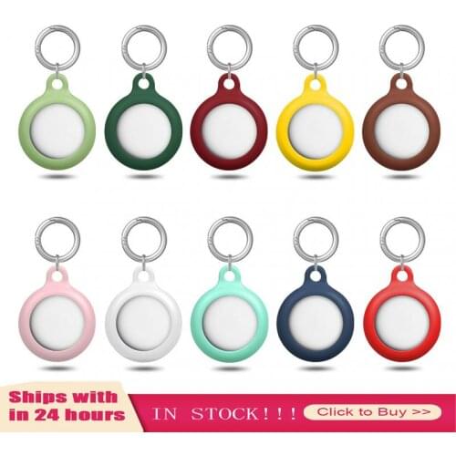 Soft Liquid Silicone Protective Case For Airtags Cover Hangable Keychain Locator Tracker Cover For Airtags Case