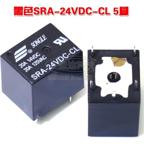 10pcs/lot Relay SRA-24VDC-CL 5 feet open and close 24VDC 20A 14VDC T74