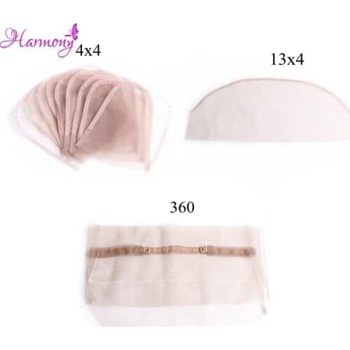 10pcs/lot Top Swiss Net For Lace Wig Base Cap 4x4 13x4 Lace Frontal Closure Base 360 Wig Netting Lace Material brown Color