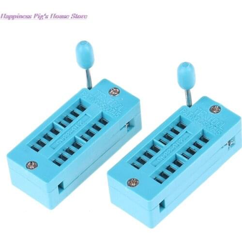 2pcs/lot Dip16 Zif Zip Ic Socket 16p Dip Chip Test Adaptor PCB 16 Pin Dip-16 16pin 2.54mm Pitch Connector