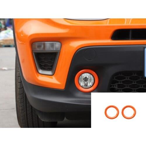 Orange ABS Front Fog Light Lamp Ring Cover Trim 2PCS Fit For Jeep Renegade 2019