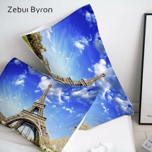 3D Pillow Case Pillowcase Custom/50x70/50x75/50x80/70x70 Decorative Pillow Cover,Bedding Eiffel tower,Home textile Drop Ship