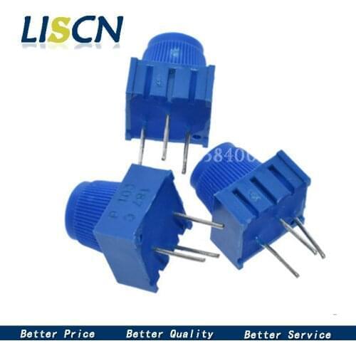 5PCS/LOT 3386P-1-103 10K 1k 2k 5k 10k 20k... 0.5W, 1/2W PC Pins Through Hole Trimmer Potentiometer Cermet 1 Turn Top Adjustment
