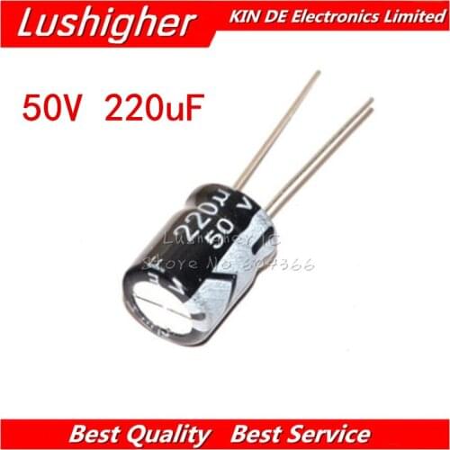 20PCS 50V220UF 10*13mm 220UF 50V 10x13 mm Aluminum Electrolytic Capacitor DIP