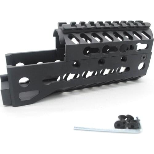 Aplus 6.5'' inch AK Design Keymod Handguard Rail Free Float Picatinny Mount System_Black Anodized AK 47 Two Parts