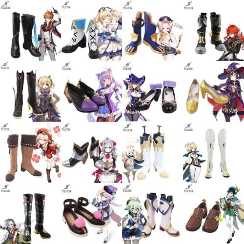 Game Genshin Impact Keqing Venti Qiqi Klee Cosplay Shoes Halloween Party Fancy Boots Custom Made