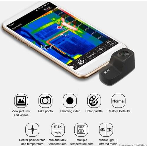 HT-201 Mobile Phone Thermal Imaging Record Camera infrared imager For Android USB Type-C Features Image Device Video Images