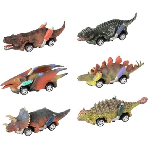New Wheels Cars Toys Pull Back Dinosour Car Toys for Kids Mini Gifts Vehicles Toys for 3-9 Year Old Age Dinosaur Cars PVC K4