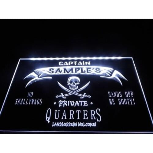 Tm024 Name Personalized Custom Private Quarters Pirate Man Cave Led Neon Light Signs