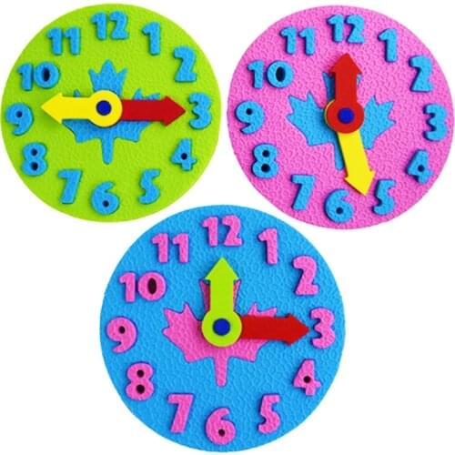 Cognitive Digital Clock Toys Math Game Baby DIY Manual Eva Clock Toys Teaching Aids Kids Puzzle Kindergarten Time Learning Tools