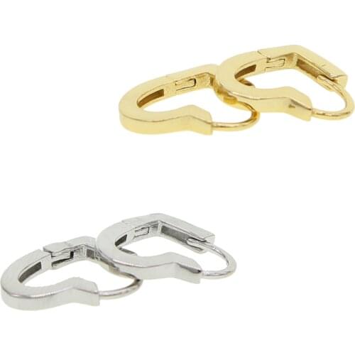 Minimal delicate 925 sterling silver jewelry mini small huggie hoop earring heart shaped hoops