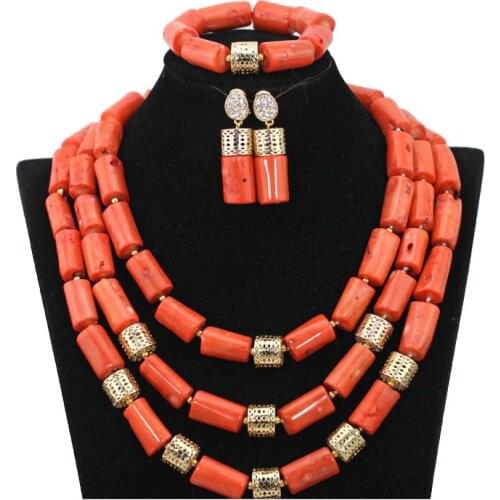 Handmade Green Coral Beads African Wedding Statement Necklace Set Nigerian Gold Dubai Bridal Jewelry Set Free Shipping QW649