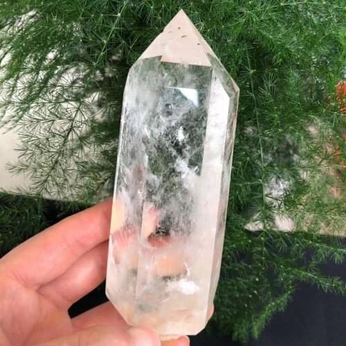 Natural Crystal Transparency Quartz Point Healing Stone Hexagonal Prisms 12-16cm Obelisk Wand Treatment Stone Home Decor
