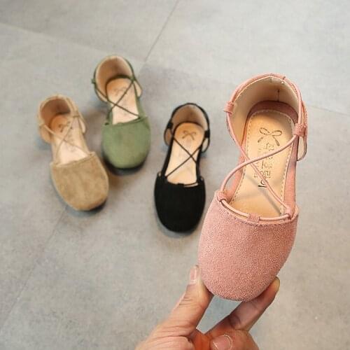2021 new childrens fashion casual shoes girls leather shoes cover foot Korean version bag heel shoe tide dance shoes