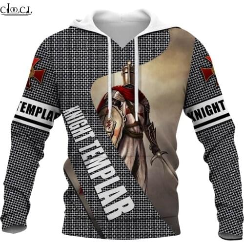 CLOOCL Newest Popular Knights Templar 3D Print Mens Hoodie Harajuku Fashion Sweatshirt Unisex Casual Pullover Drop Shipping