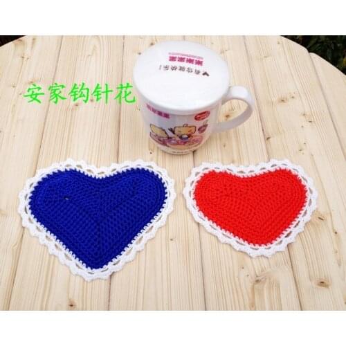 2015 new arrival 20pic/lot cotton crochet hearts for love wedding decor doilies swastika tableware for table decor accessorie