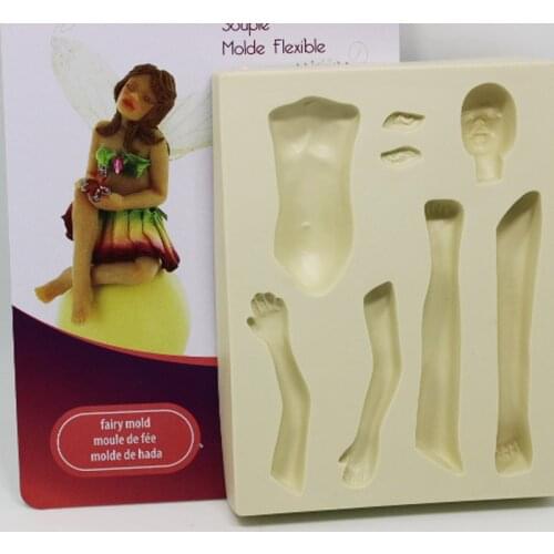 Polymer Clay Silicone Mold Girl Turn Sugar Cake Child Doll Special Molds Elves Baking Mould Making Silicone Tools