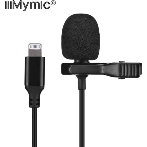 IiiMymic Professional Lavalier Lightning Lapel Microphone 1.5m for iPad iPhone 11 X 8 8plus 7 7plus YouTube Facebook Recording