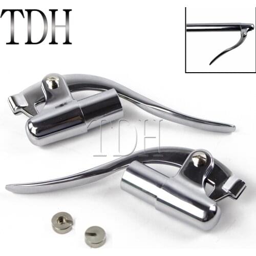 Motorcycle Chrome 1" Handlebar Inverted Control Lever Bar End Brake & Clutch Levers for Harley Custom Chopper Bobber Cafe Racer