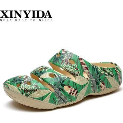 Unisex Leaves Inspired YZY Slides For Summer Breathable Water Beach Sandal Lightweight Men&Women Summer Slippers Plus Size 35-46