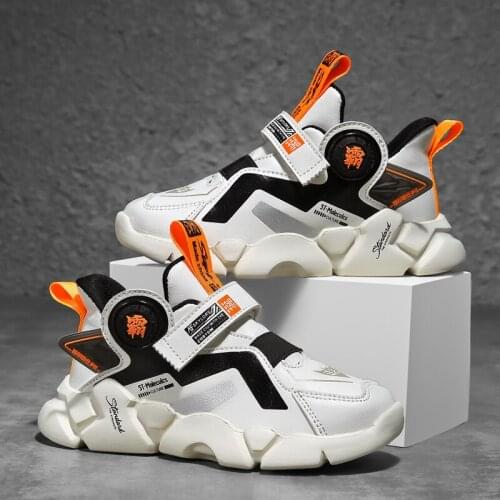 Boys' autumn and winter plus velvet middle-aged childrens sports shoes leather waterproof daddy childrens casual shoes