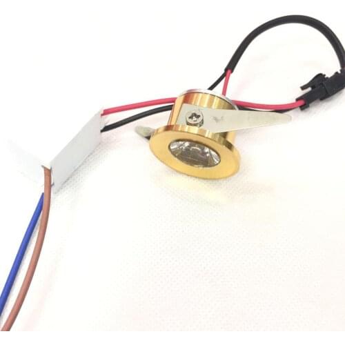 1 pièces armoire lumière coupe taille 28mm 15 degrés angle de faisceau or Led Downlight 3w Led Spot lumière décoration plafonnie