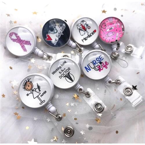 New Arrival Top Quality Retractable Doctor Nurse Badge Reel Fashion Cartoon cute Students ID Card Badge Holder
