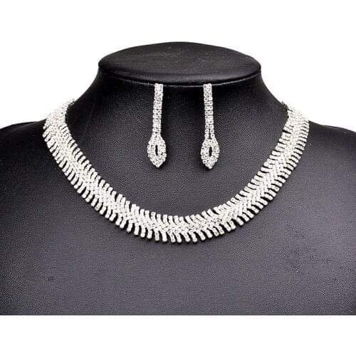 Jewelry & Accessories,Fashion Jewelry Sets. Bridal jewelry, Zircon necklace earrings set
