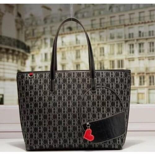 100% Real Leather Women Bucket Handbags 2021 New Fashion CH Print Stripe Shopping Totes Famous Brand Designer Purses Channels Gg