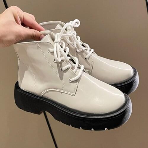 Ankle Boots for Women 2021 Autumn British Style Fashion Motorcycle Boots Women Casual Platform Shoes Wild Thick Heel Booties