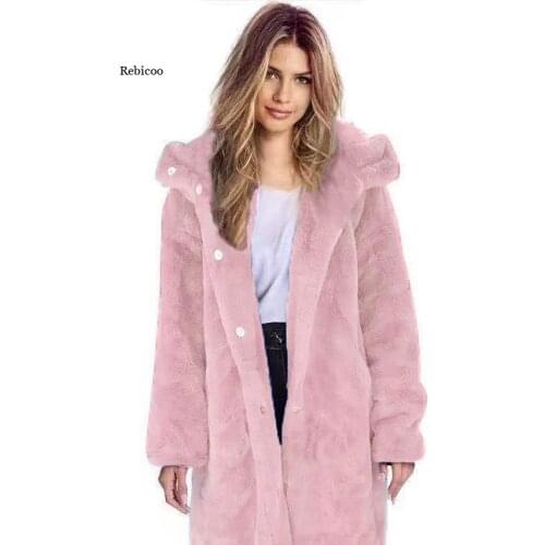 Winter Womens Faux Fur Coat Daily Fall & Winter Long Coat Loose Basic Jacket Long Sleeve Solid Colored Oversized Blue Purple