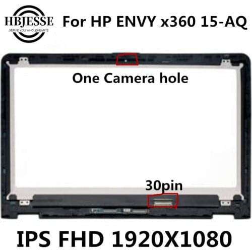 For HP ENVY x360 15-AQ 15.6"IPS FHD LCD LED Touch Screen Assembly+Bezel 1920*1080 OR UHD 3840X2160 digitizer panel with frame