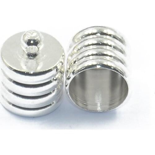 10 Brass End Cap Mesh Kumihimo Cord For Bracelet Jewelry DIY Making Silver Color