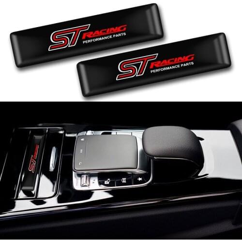 10pcs Car styling ST Logo Protective bar Stickers Styling Car Emblem Badge Auto Exterior Decal Sticker for Ford Focus ST Mondeo