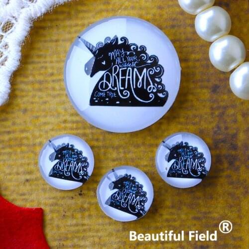 12mm 25mm 14mm 16mm 18mm 20mm Photo Glass Cabochons Round Cameo Set Handmade Settings 30mm Unicorn AF1195355