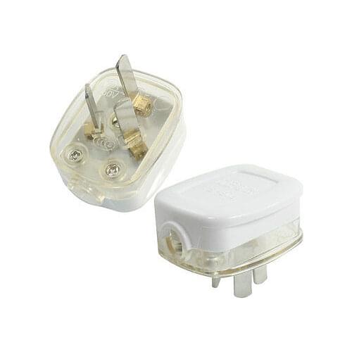 2Pcs AC 250V AU Plug Three Flat Pins Rewriable Plastic Connector